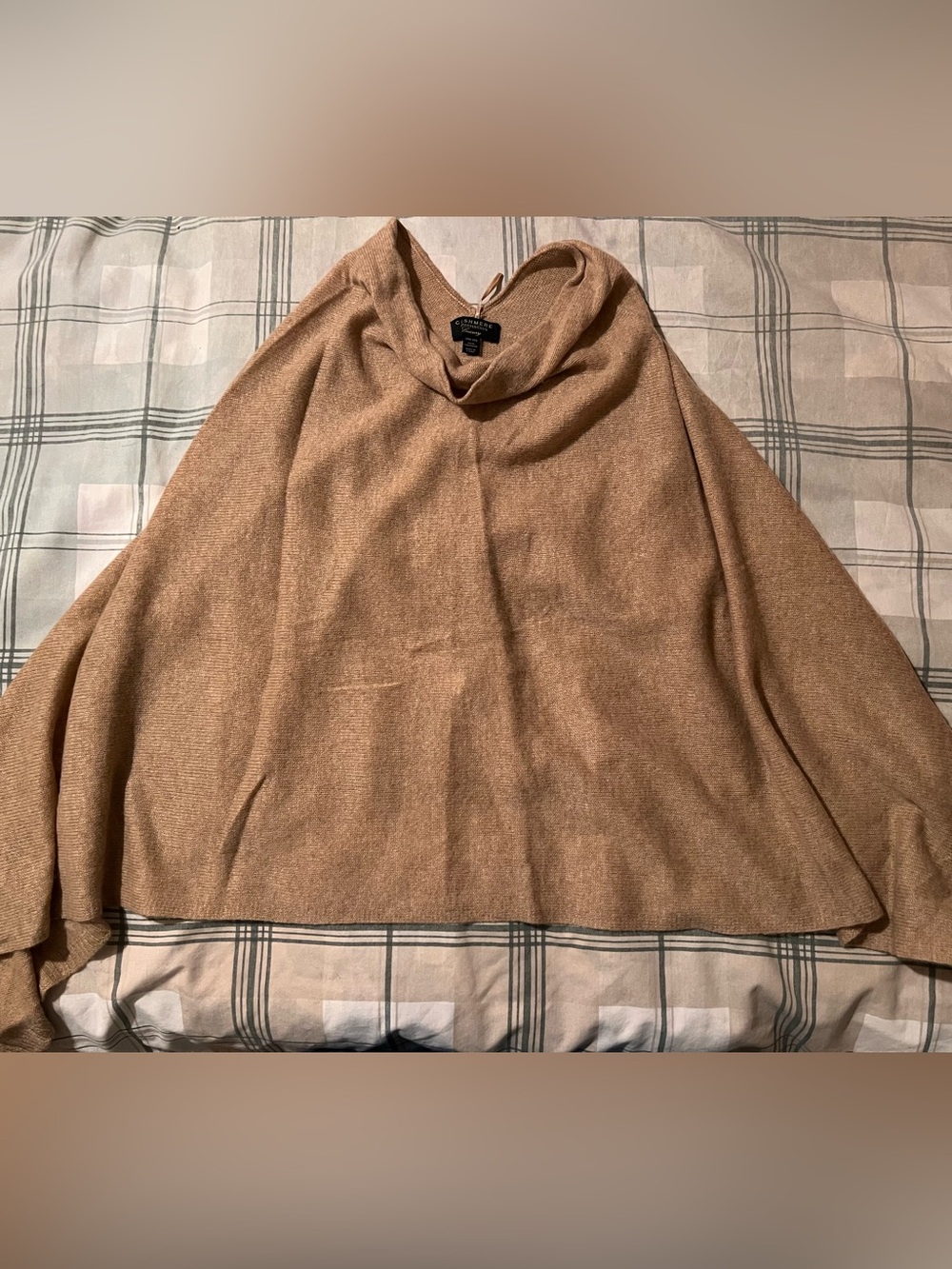 Charter Club Camel Brown Cozy Cowl Neck Poncho Sweater